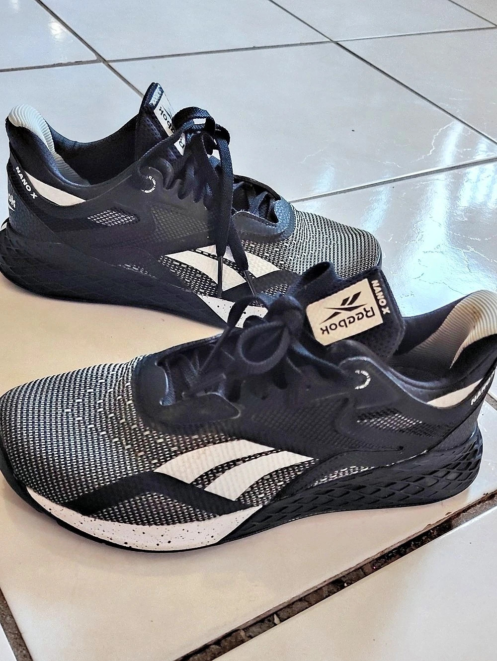 Reebok Nano X Black & White Athletic Shoes